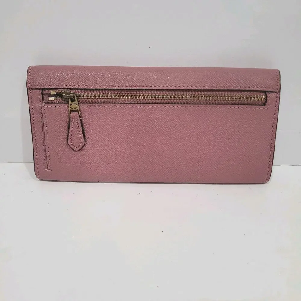 Coach Wallet Envelope Light‎ Purple Large Card Bill Holder Long Modern Fair